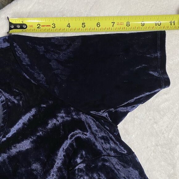 Westport 1962 Women's Plus 1X Navy Crushed Velvet Dress WhimsiGoth FairyGrunge - Picture 7 of 8